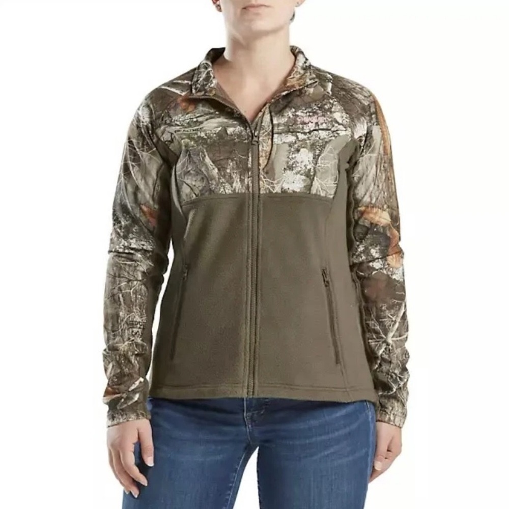 Magellan Outdoors Olive Green Realtree Camo Fleece Jacket